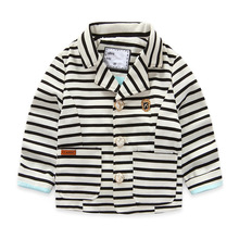 2016 next new baby girls outerwear&coats kids coats fashion Korean trench striped V-neck children clothing