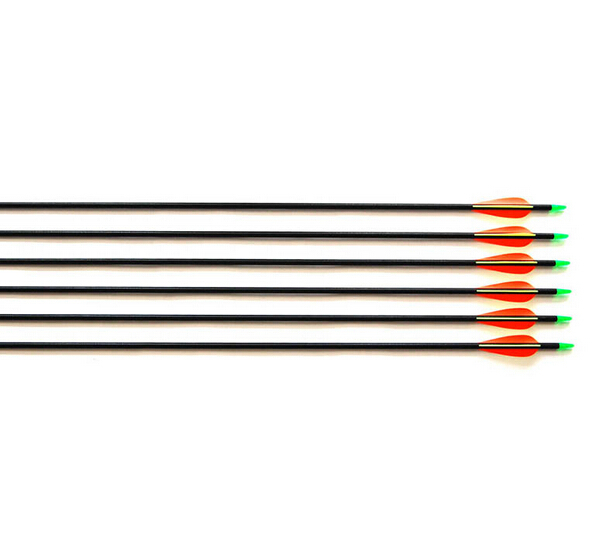 12pcs pack 6 8 mm diameter is 77 cm longSteel Point Fiberglass Hunting Arrows for Compound