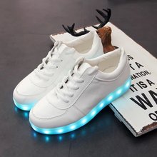 8 Colors LED luminous shoes unisex sneakers men & women sneakers USB charging light shoes colorful glowing leisure flat shoes