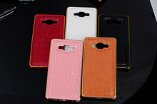2015 Aluminum Crocodile Leather 5 colors Case For Samsung Galaxy J1 Cell Phone Hard Case Cover