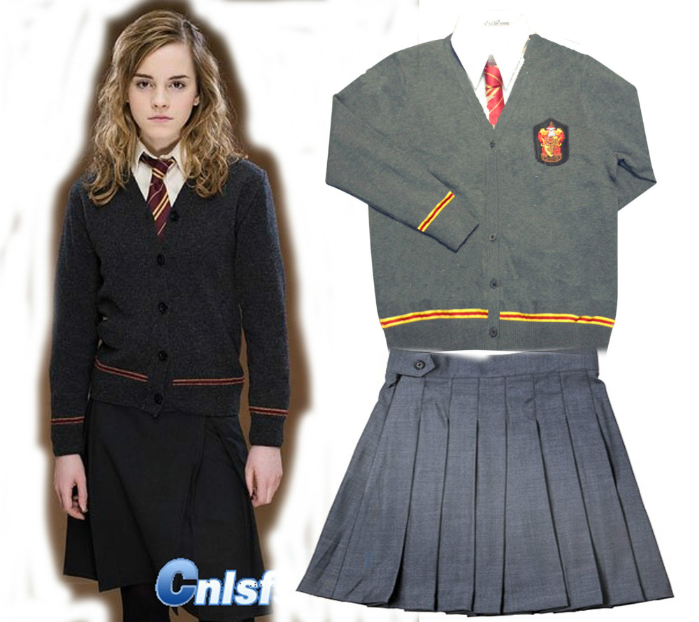 Gryffindor Hermione Cosplay Skirt Uniform from Harry Potter Custom Made top...