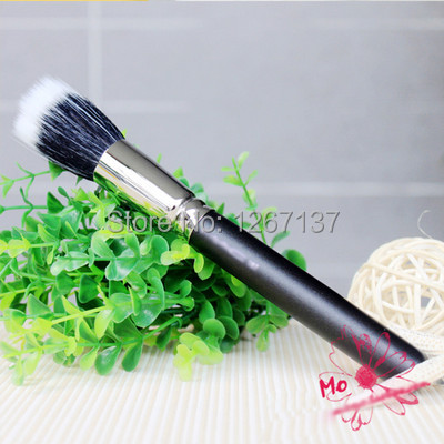 Free shipping 1x Makeup Cosmetic Beauty Duo Fiber Stippler Blush Foundation Powder Brush Black A2162 lnK7m