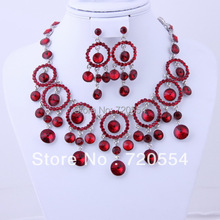 (Min.order$15,mix order,free shipping)crystal romantic nice designer cup chain jewelry set,earring+neckalce
