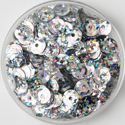 2000pcs(60g) Laser Silver Color Shiny 8mm CUP round loose sequins Paillettes sewing Wedding craft  Scrapbook