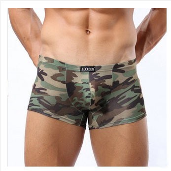 Free-Shipping-Male-Panties-Trunk-U-Bag-Boxers-Ultra-thin-silky-sexy-low-waist-Camouflage-underwear