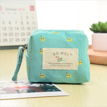 3Colors Women Girls Cute Fashion rural wind floral canvas Coin Bag handbag Pouch Purse Wallet Kawaii