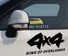 2pcs/lot 4×4 King of Overlander Car Sticker Car Reflective Decal for 4×4 AWD Toyota Chevrolet Tesla Hyundai Lada Free shipping