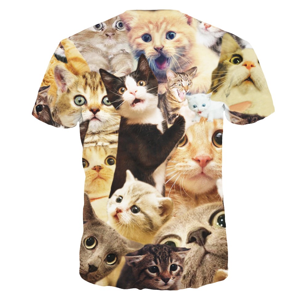 NA 215-1 COUPLE CLOTHES 2016 Plus size 3D printed harajuku t shirt women cute cat design american apparel punk rock camisetas y tops