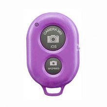 Self Selfie Handheld Stick Monopod with Smartphone Adjustable  Bluetooth Remote Wireless Shutter for iPhone Samsung  IOS -Purple