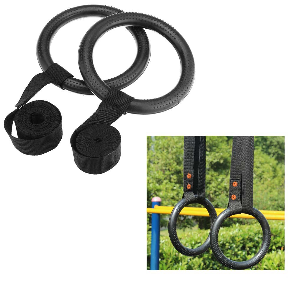 New 2Pcs Nylon Portable Gymnastic Fitness Rings for Shoulder Strength