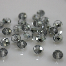 Gray Colors 4*6mm 50pcs Rondelle Austria faceted Crystal Glass Beads Loose Spacer Round Beads for Jewelry Making