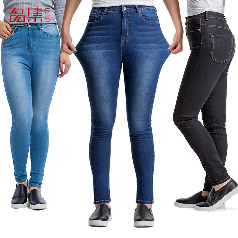 Fashion S 6XL High Waist jeans Mid Elastic plus size Women Jeans woman femme washed casual