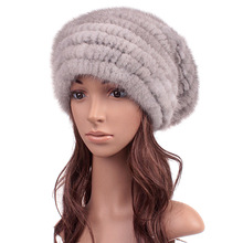 Genuine mink fur hat for women winter female skullies ear protector 2015 top high quality keep