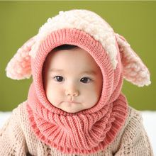 Hot Sale Siamese Puppy Scarf Winter New Baby Hat Wool Hat Winter Hat Beanie Hat Hooded Scarf Earflap Knit Cap Toddler Cute