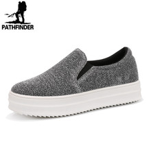 2016 Spring Summer Style women platform shoes woman flats loafers canvas espadrilles slip on Ladies Creepers thick sole ev