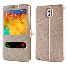 Top Quality Note3 View Window Flip Luxury Pu Leather Case For Samsung Galaxy Note 3 III