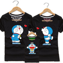Boys Girls Couple Matching Cotton T Shirt Kids Anime Doraemon Tee Men T Shirts Women T-shirt Children Tops Lovers Family Clothes