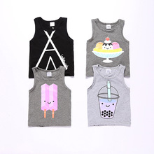 Retail 2016 summer baby girls boys unisex sleeveless t-shirt baby top child vest children clothing