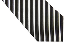 NT0526 White Black Stripes Classic Silk Polyester Man s Jacquard Woven Necktie BusinessCasual Knitting Ties Gravata
