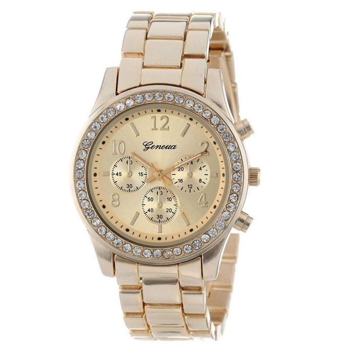 2015 New Arrival Geneva Watch stainless Steel Watches Women dress Analog wristwatches men Casual watch Unisex