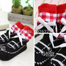 Baby Anti slip Short Stocks Infant Shoes Shape Stripe Cotton Socks 0 4Y
