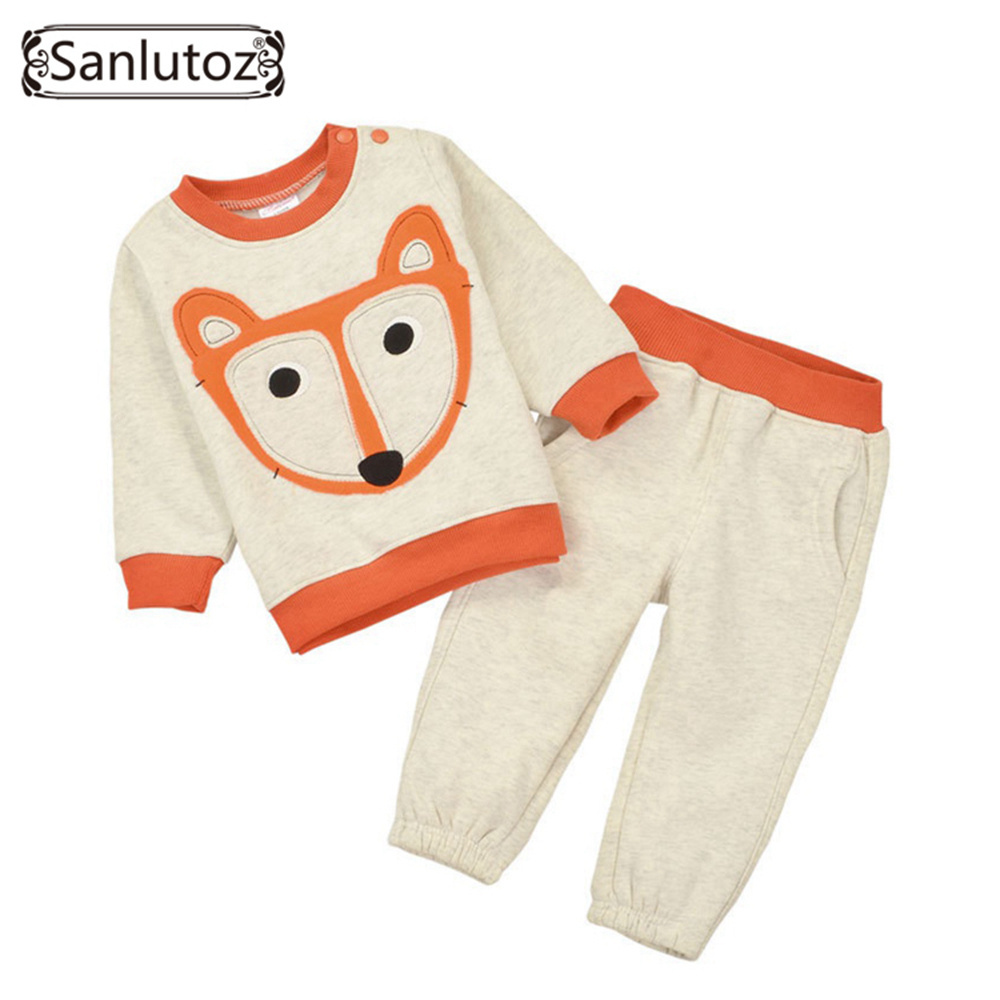 Children Clothing Set Winter Sport Suits Thick Fleece Cartoon Boys Girls Clothing Kids Clothes Baby Toddler Brand Suits