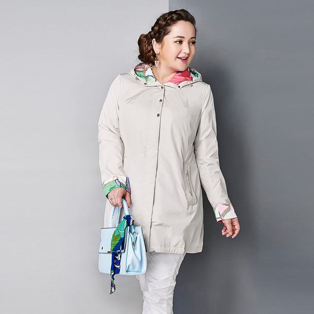 Astrid 2015 Women's Coat High Quality Spring Autumn Trench Coat Slim Hooded Chain Big Size Fashion AY-1670