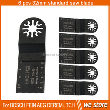 6pcs 32mm wood,drywall,Soft plastics Universal Blade for Fein, Dremel,TCH,AEG,Makita other Multifunction Oscillating Power Tool