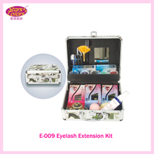 Portable Delure Green Beauty Grafting Eyelash Extension Kit False EyeLash Lashes Makeup Set with Silver Box Case Free shipping