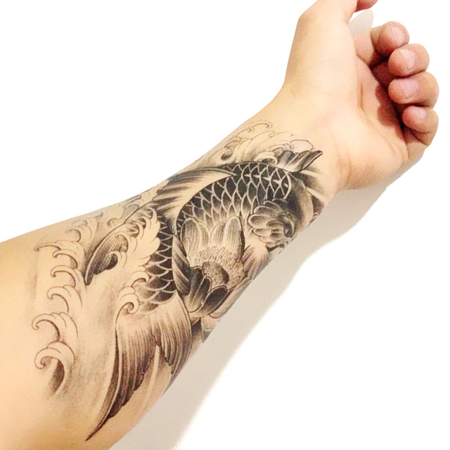 tatuaje temporal dibujo gran pez carpa tatuaje falso para tatuaje temporal dibujo gran pez carpa tatuaje falso para