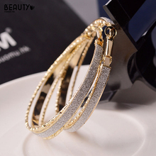 Silver / Gold Plated Round Big Hoop Earrings for Women Fashion Jewelry Lady Earings bamboo Earrings AS178
