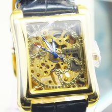 Ganador reloj mecánico automático mens breve correa de reloj comercial recorte