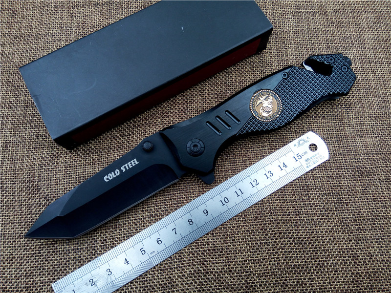 Tactical Knife 440c blade All black outdoor survival knife utility camping picnic faca fishing tool faca