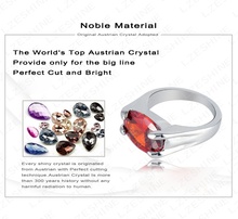 Big Red Stone Ring Simple Fashion Rings Platinum Plating Oval Shape SWA Elements Austrian Crystal Ring
