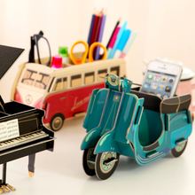 Creative fashion DIY paper pen box office desktop stationery pencil board Korea post.