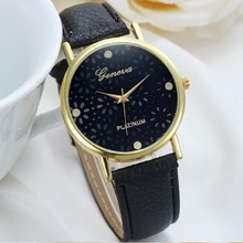 hot Simple Style Women Casual Wristwatch 2016 Fashion Snowflake Leather Quartz Watch Ladies Dress Watch Relogio Feminino Clock