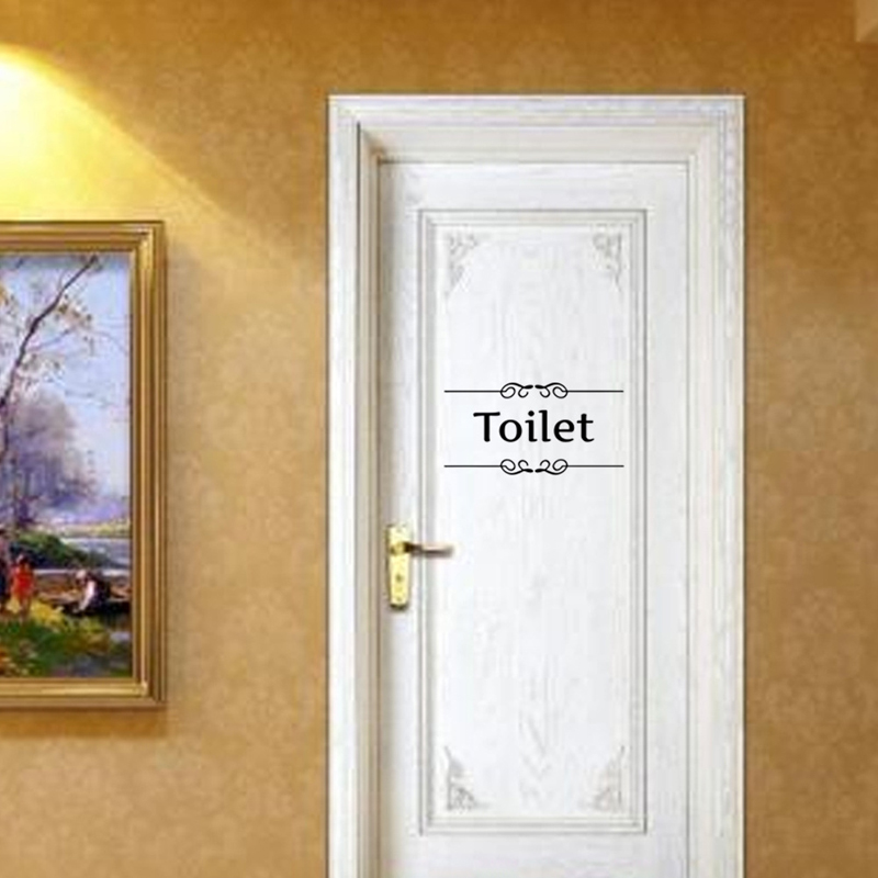 1pcs Vintage Wall Stickers Bathroom Door Decor Toilet Door