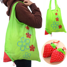 Folding Recycled Eco Shopping BAG Tote Beach Handbag Erdbeer Compact Pouch KAKI
