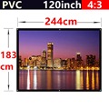 whole sale 120 Inch 4 3 PVC Fabric Matte With 1 1 Gain projection screen Wall