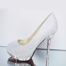 2016 Glitter Wedding Shoes Bridal Evening Party Crystal Red Bottom High Heels Women Shoes Sexy Women