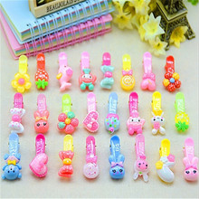 Happy 10 pcs/lot High Quality Barrettes Kawaii Animal Bow Floral Hairclips Fashion Princess Colorful Resin Hairpins for Girls