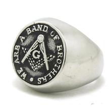 Mens 316L Stainless Steel Cool Silver USA Style Freemason Newest Style Ring