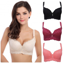 2015 Plus size full coverage push up bra sexy lace bra cotton intimate brassiere thin cup bra full cup B C D bras for women H074