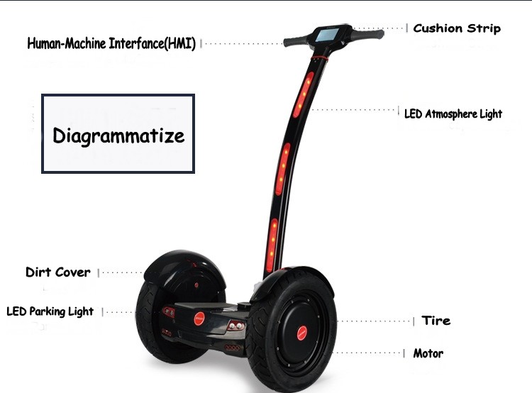 15 Inch High Tech Materials two-Wheel Self balancing scooter transporter Vehicle off road Motocross Hoverboard with LED Display 6