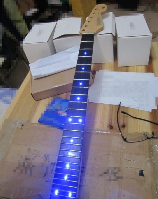 Top quality inlay LED dots Rosewood Fretboard Canadian maple Electric Guitar Neck Wholesale Guitar Parts