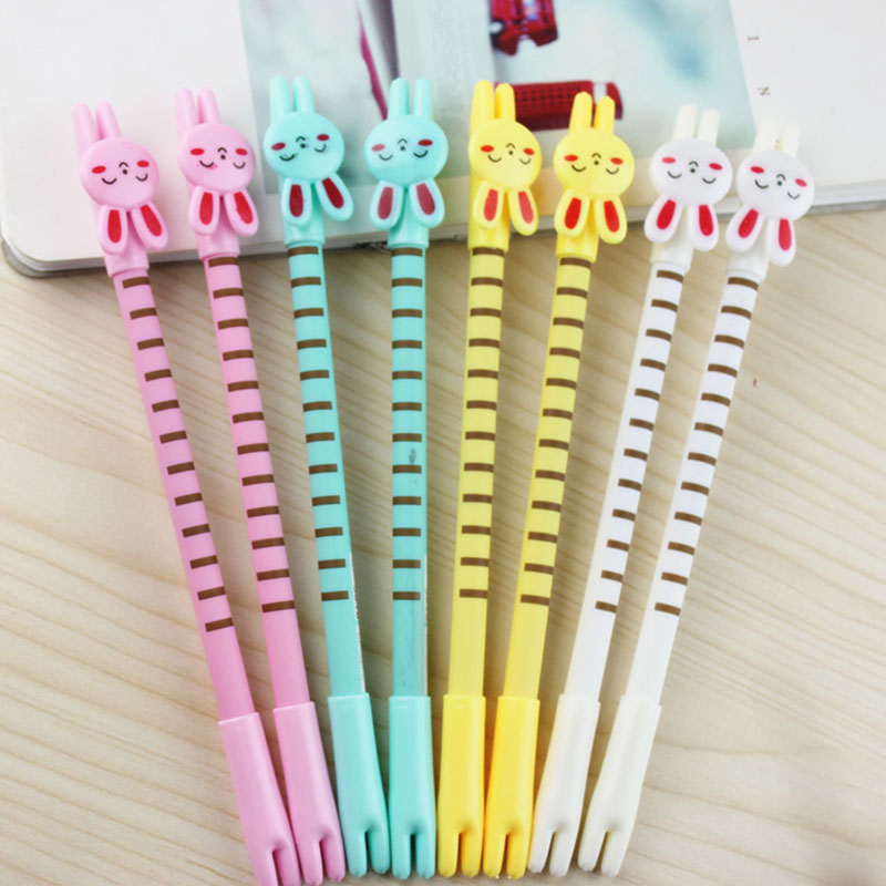 12pcs/lot Cartoon Candy color Rabbit gel pens for writing Canetas zakka kawaii stationery office school supplies Papelaria