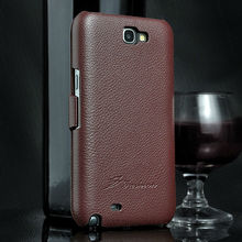 Luxury Lichee Pattern Genuine Leather Case for Samsung Galaxy Note 2 N7100 Flip Cover Cowhide Phone Bag YXF0061