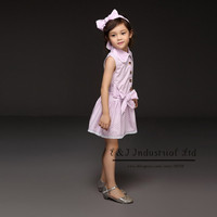 Wholesale 2015 Newest Girl Summer Dot Dress Cotton Baby Dresses With Big Bow Little Female Pink Cotton Dresses GD41207-04^^EI