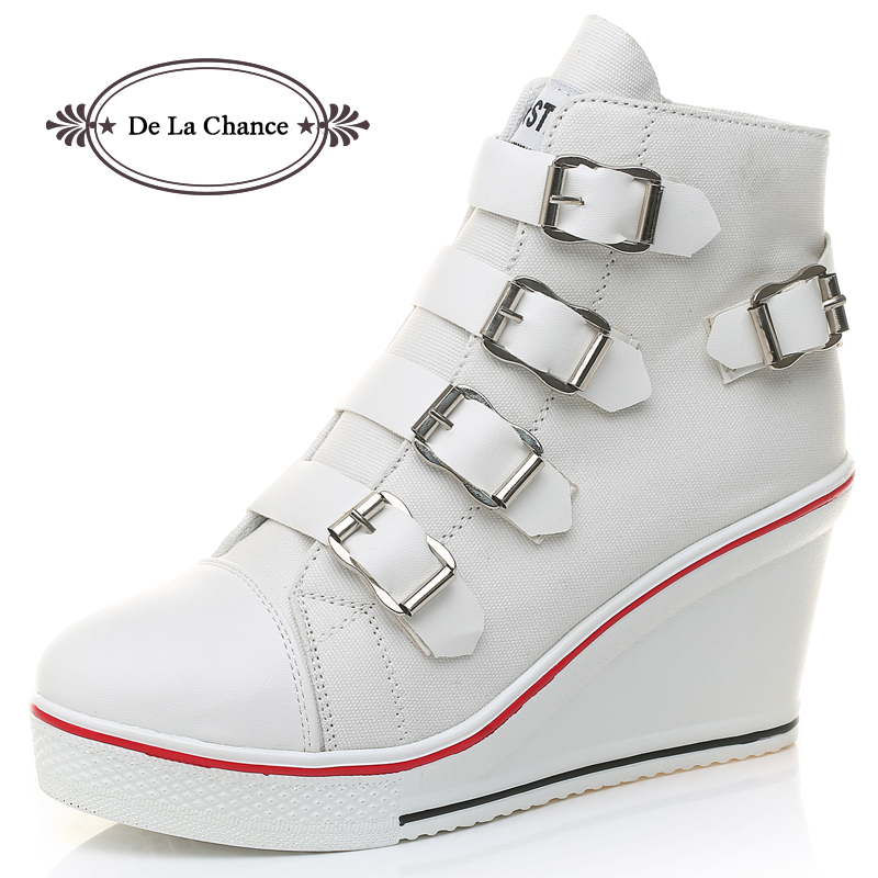 thick sole white canvas shoes