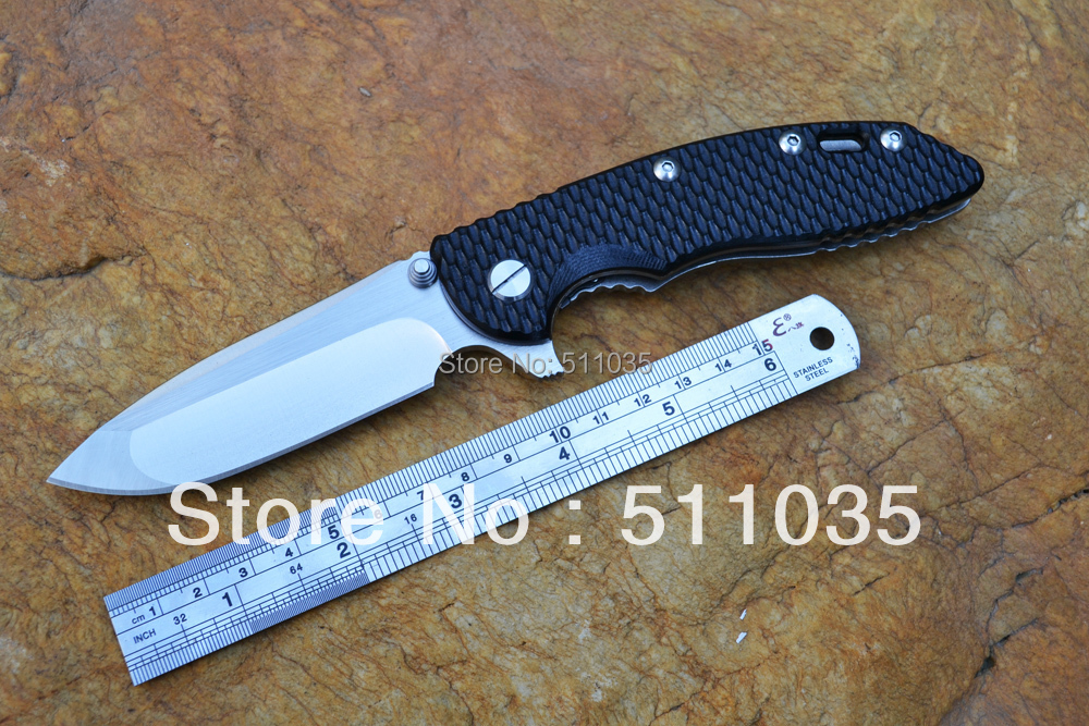 HINDERER XM 18B pocket knife Wild boar titanium folding knife 440C blade satin finish titanium handle
